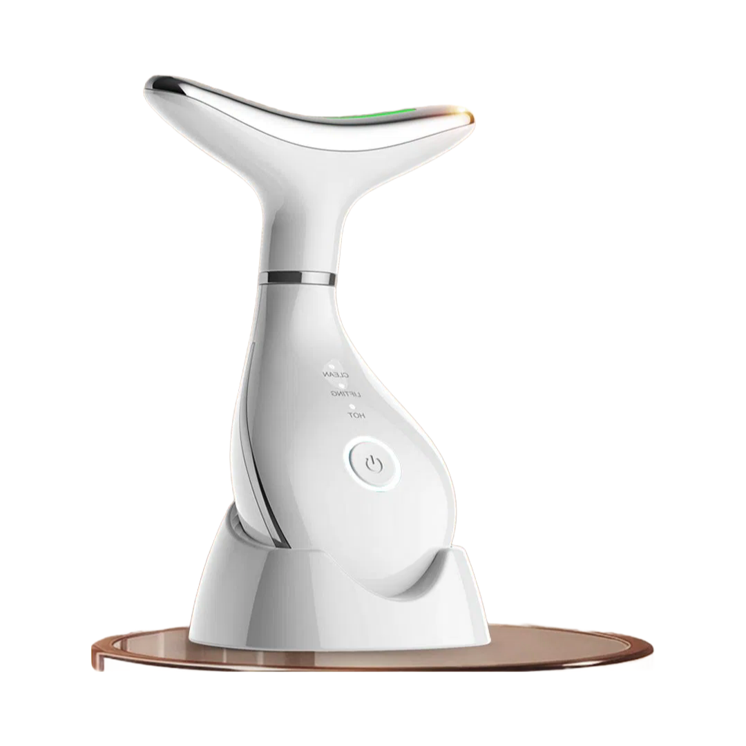 Portable Neck Beauty Device with LED Light Therapy and EMS Technology - Customizable Options