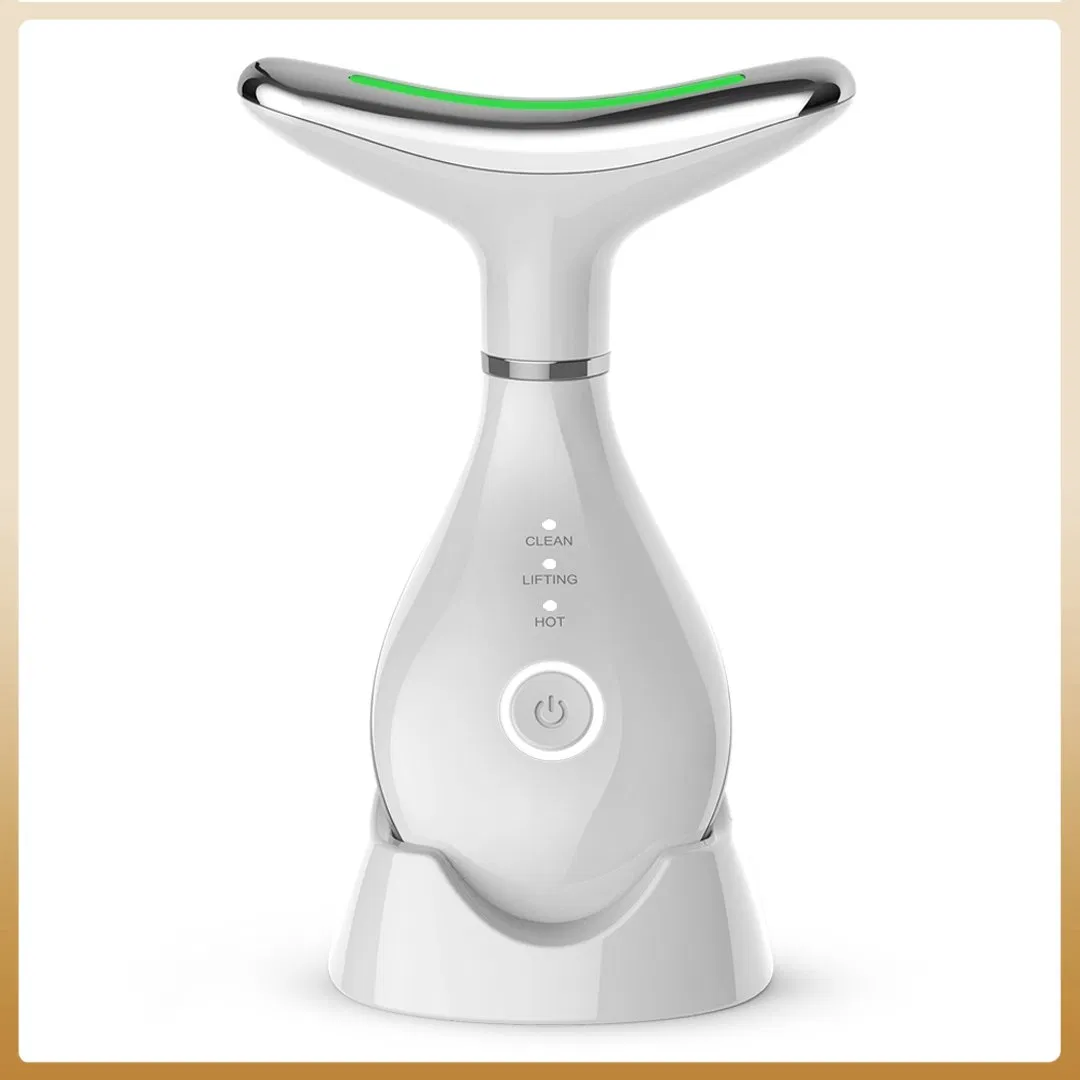 Portable Neck Beauty Device with LED Light Therapy and EMS Technology - Customizable Options