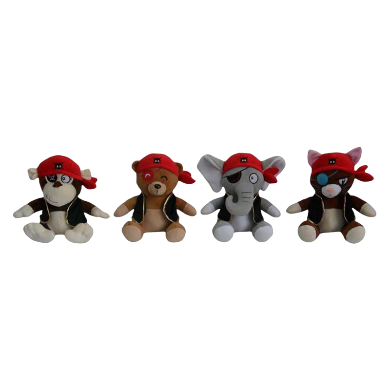 Customized Plush Animal Toys (15GT-1413) - Factory Direct Supply Pirate Cat Elephant Bear Monkey for Retail & Wholesale
