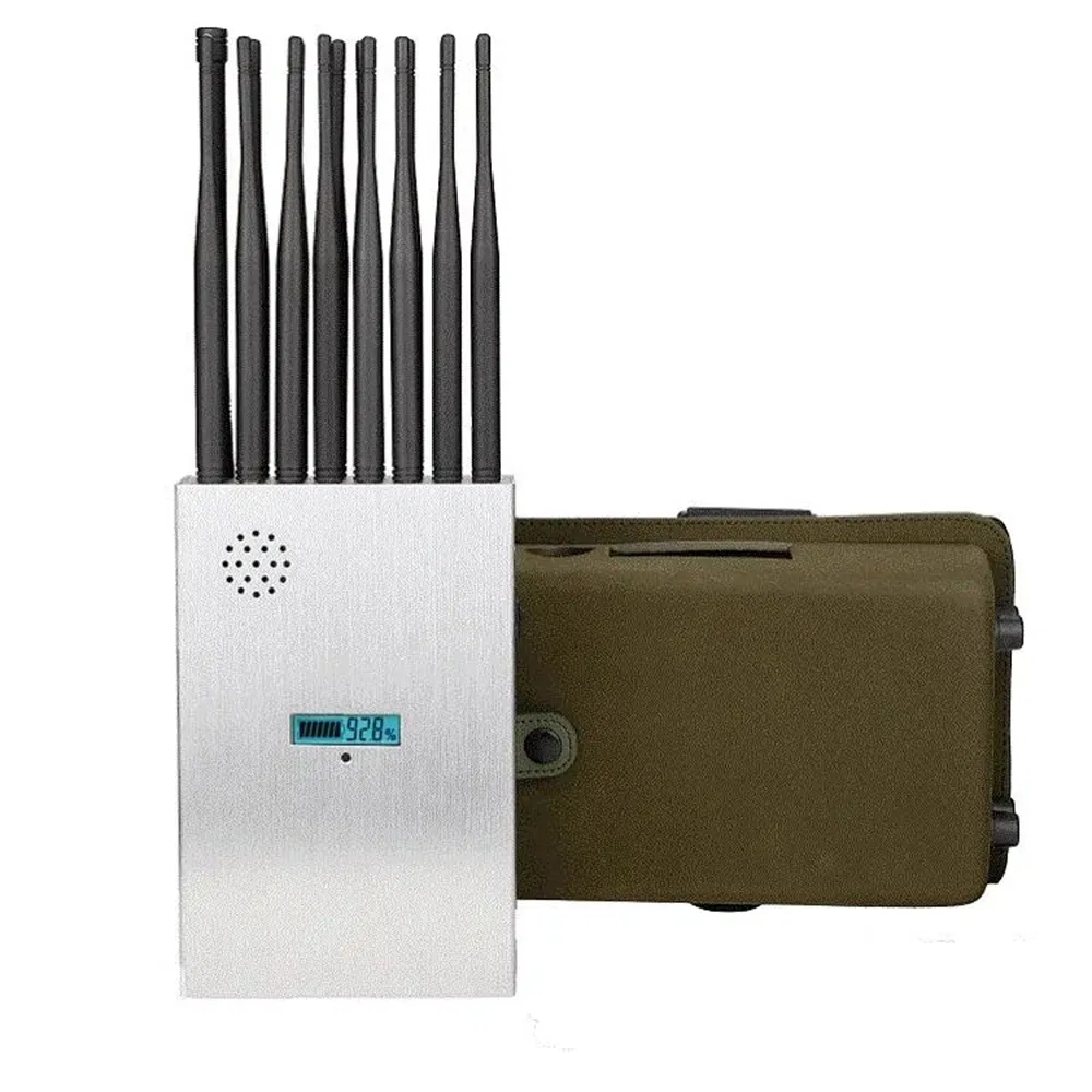 Multi-Band RF Signal Jammer with Cooling Fan and 12500mAh Battery for Continuous Use