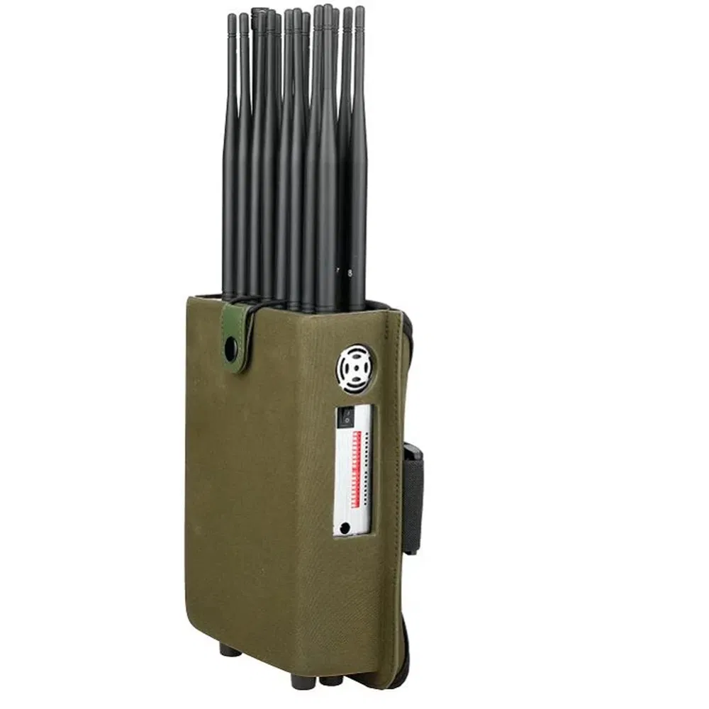 Multi-Band RF Signal Jammer with Cooling Fan and 12500mAh Battery for Continuous Use