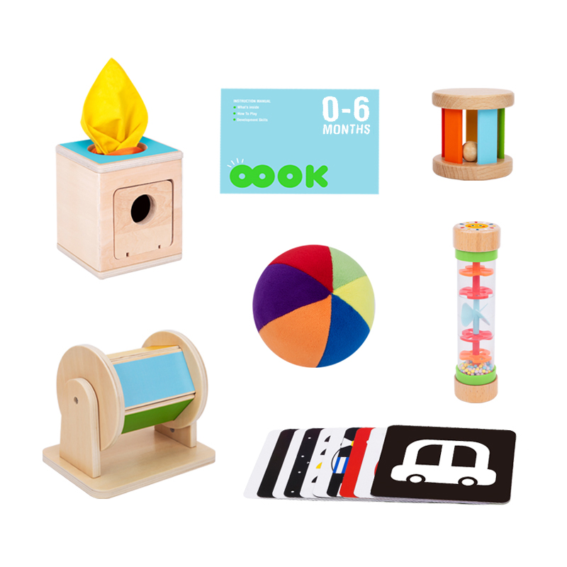 Montessori Wooden Educational Toy Box for Babies 0-6 Months - Safe & Eco-Friendly Early Learning Toy