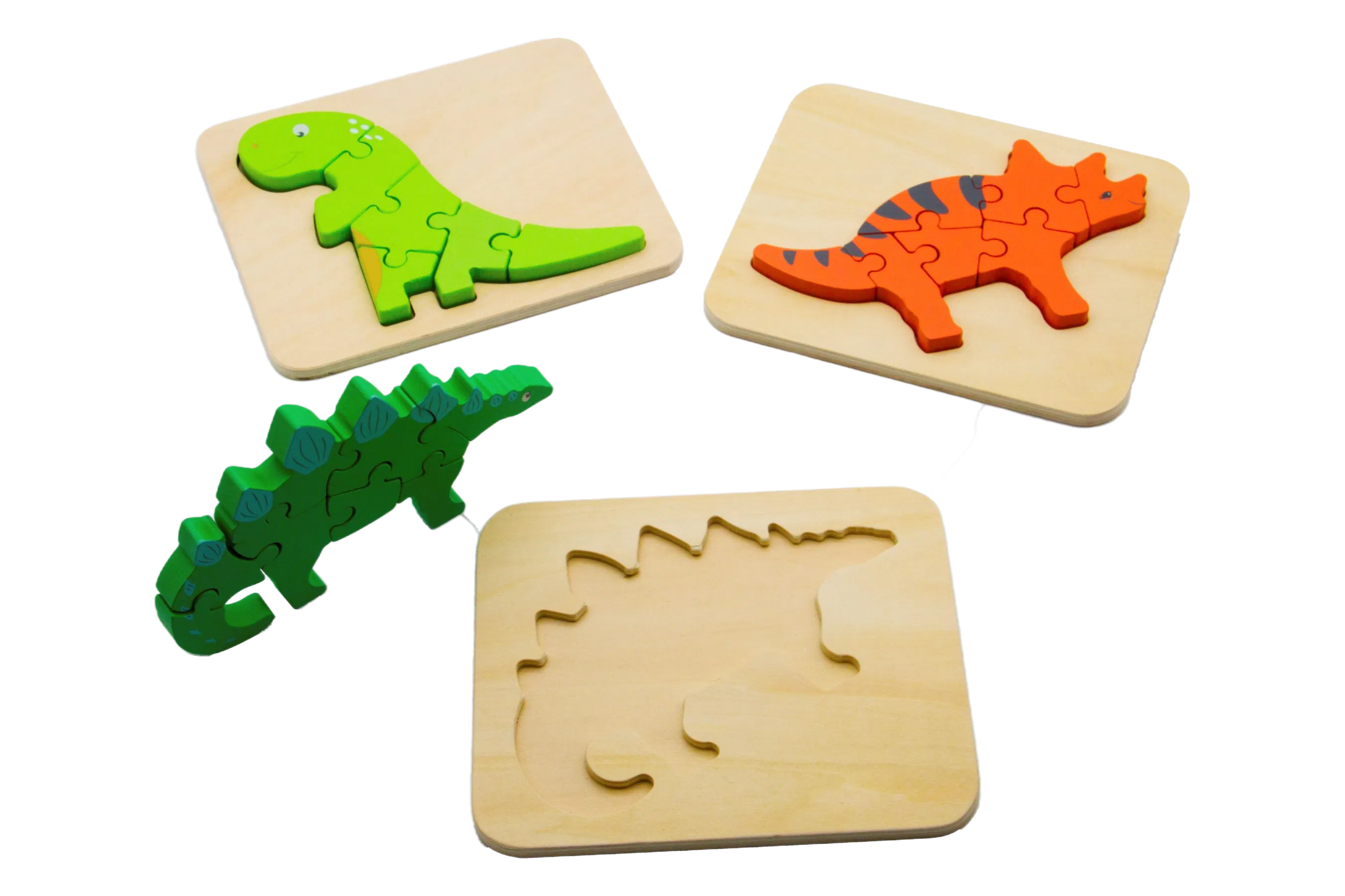 Premium Montessori Wooden Dinosaur 3D Puzzle Toy for Kids - Educational DIY Learning Game
