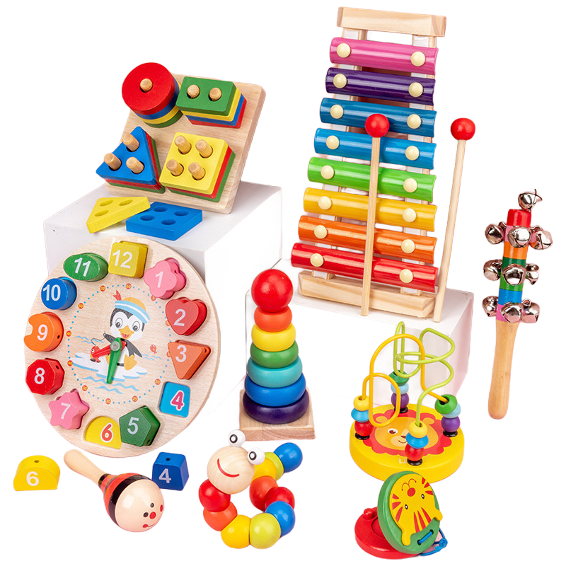 Premium Wooden Montessori Educational Toys for Kids - Sensory Learning Games & STEM Building Blocks