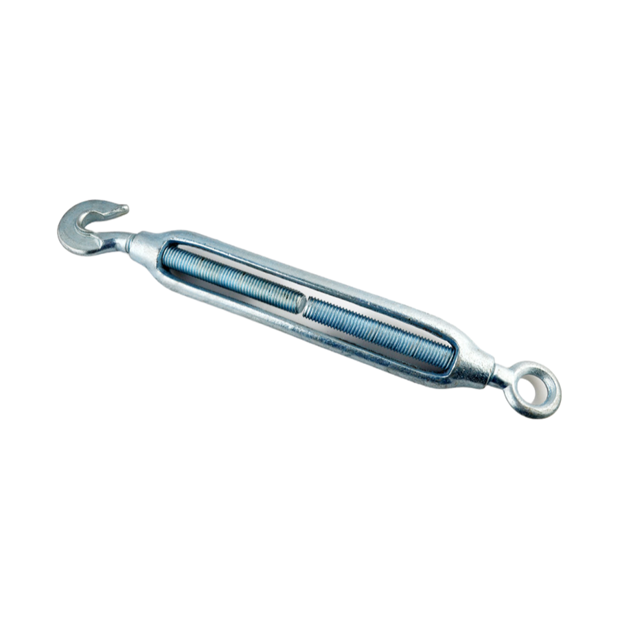 Hot Dip Galvanized Carbon Steel Hook and Eye Turnbuckle - Heavy Duty JIS Type Rigging Hardware