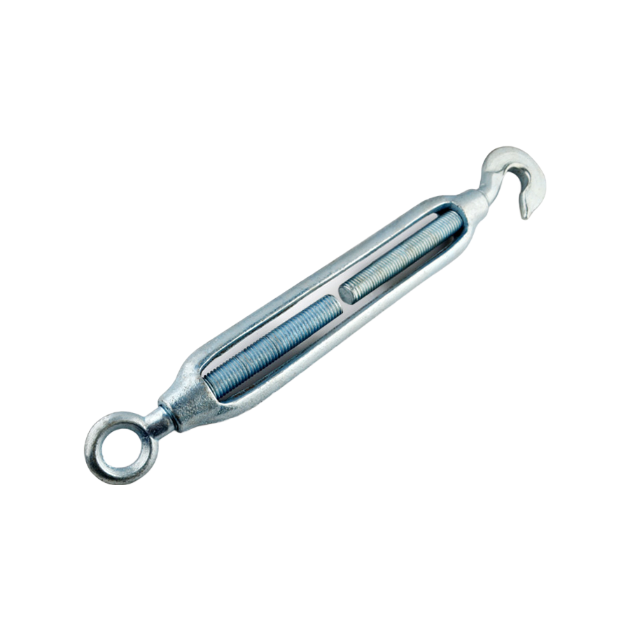 Hot Dip Galvanized Carbon Steel Hook and Eye Turnbuckle - Heavy Duty JIS Type Rigging Hardware
