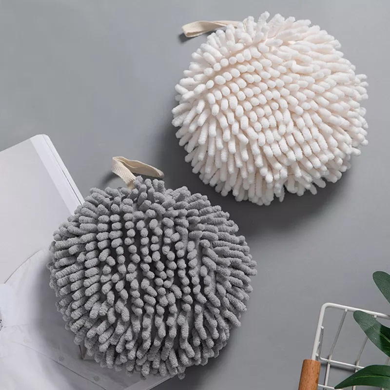 Eco-Friendly Chenille Sponge Ball for Kitchen and Bathroom Cleaning - Reusable Drying Ball with Fast Water Absorption