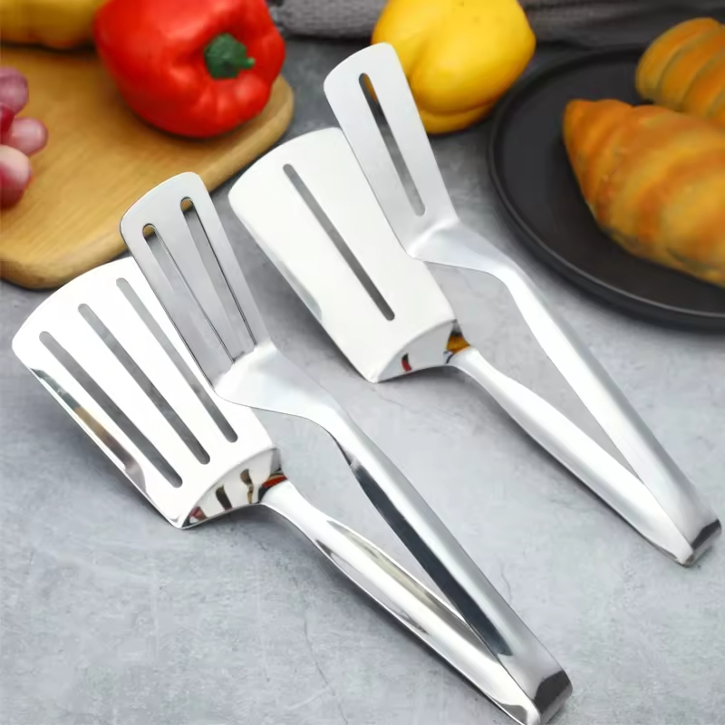 Premium Stainless Steel BBQ Steak Clips - Multipurpose Food Tongs for Pizza & Grilling