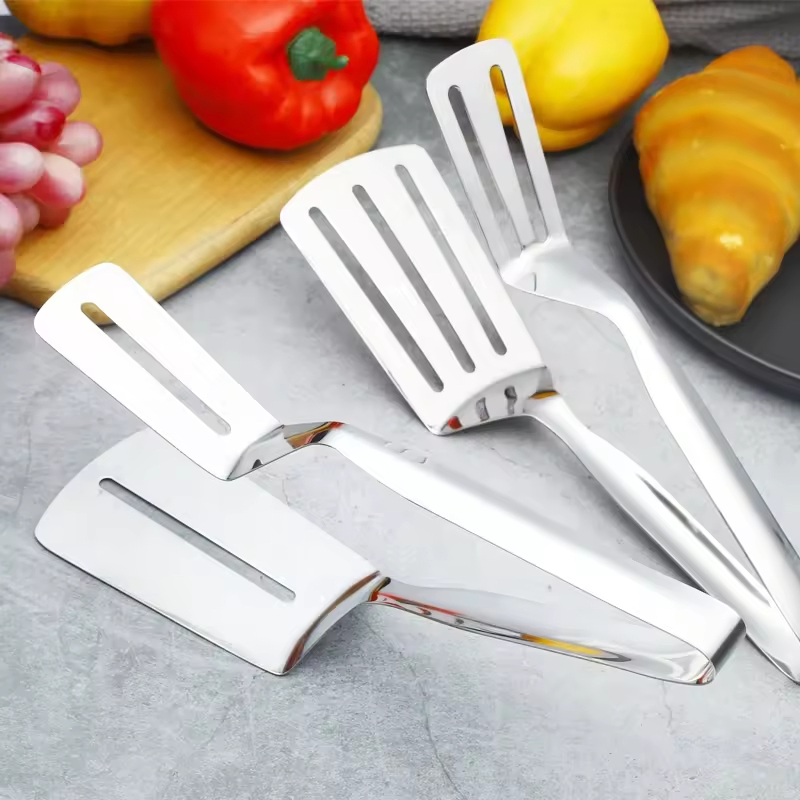 Premium Stainless Steel BBQ Steak Clips - Multipurpose Food Tongs for Pizza & Grilling