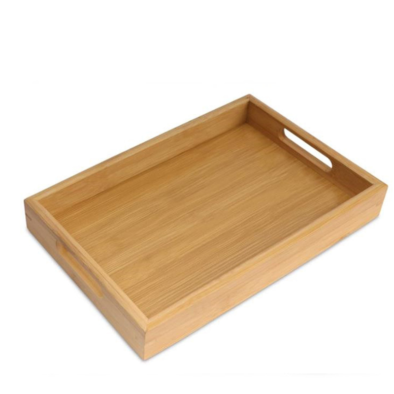 Premium Bamboo Wood Serving Trays with Handles for Home Kitchen Use