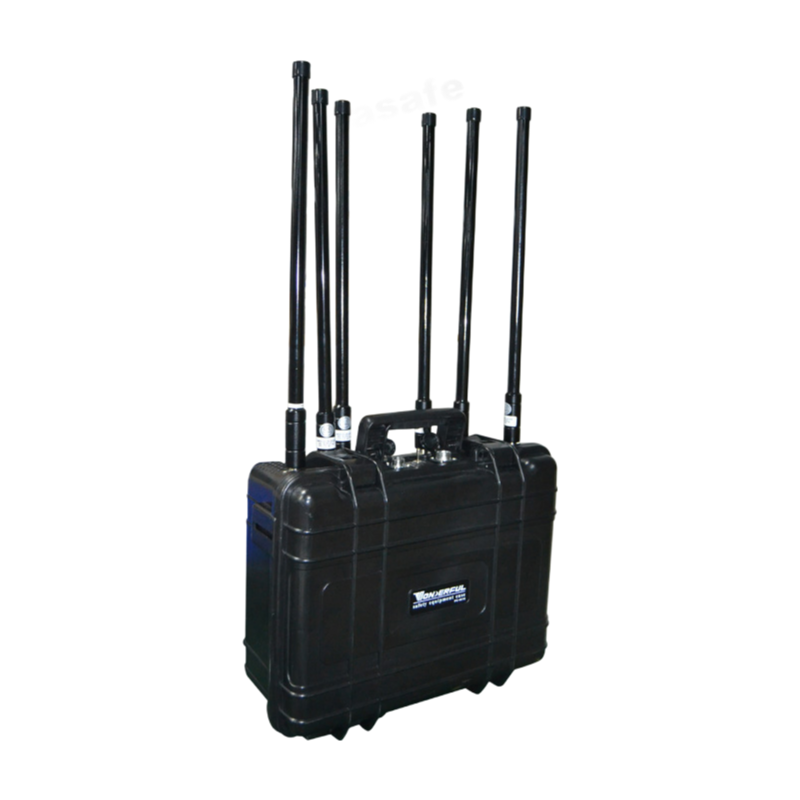 6 Antennas 75W Portable Drone Jammer with 300m Coverage - DJPL6 Anti-Drone Defense System