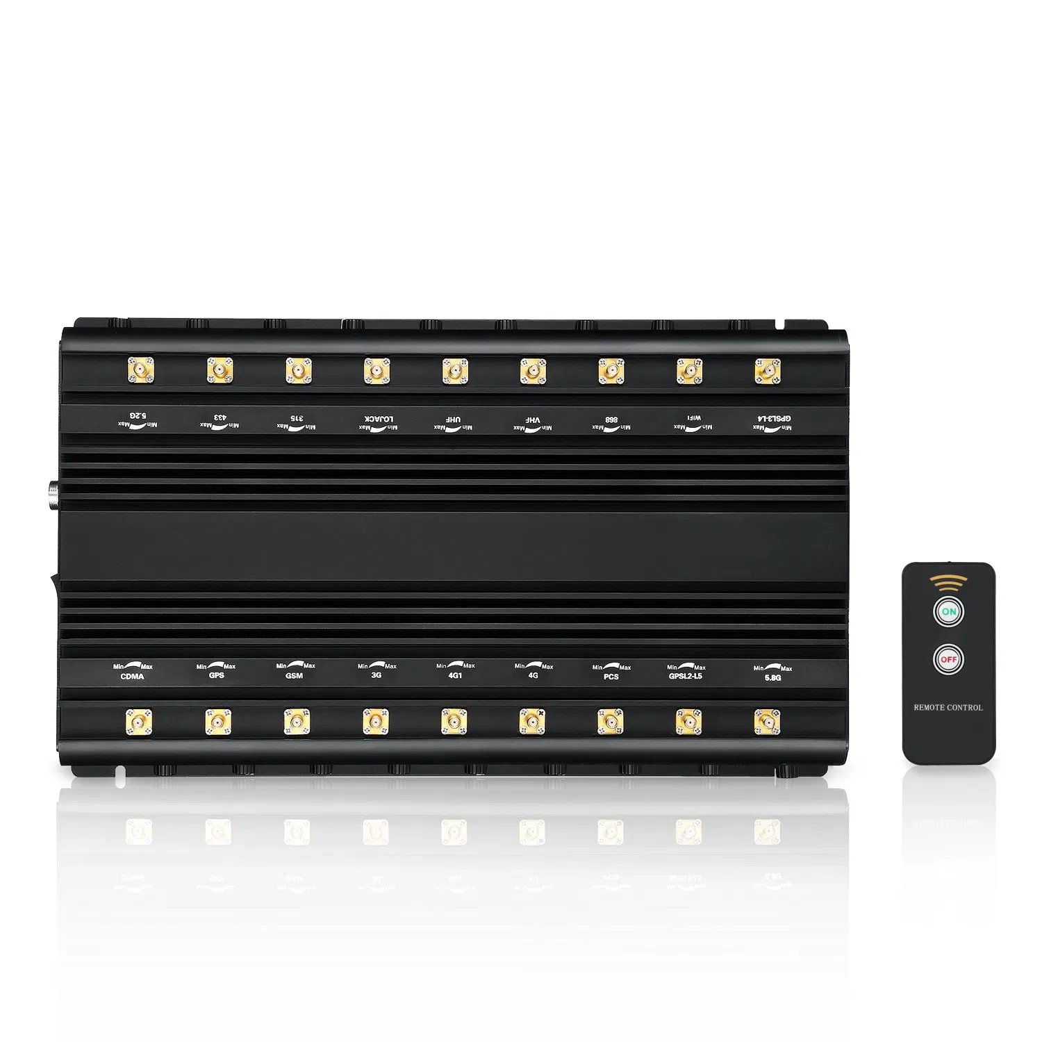 Customizable Frequency Signal Jammer with 18 Antennas and Remote Control