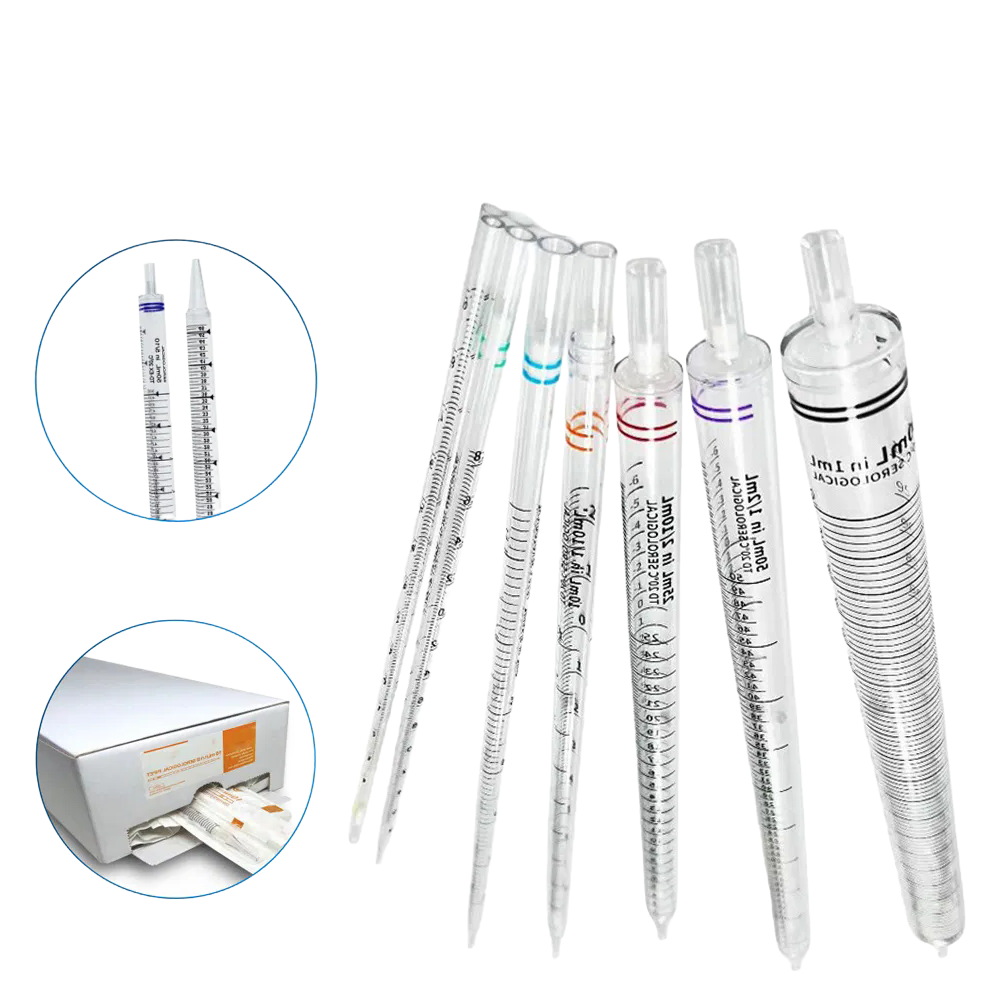 Factory Supply Gamma Sterilized Serological Pipettes with Double-Side Graduation Design