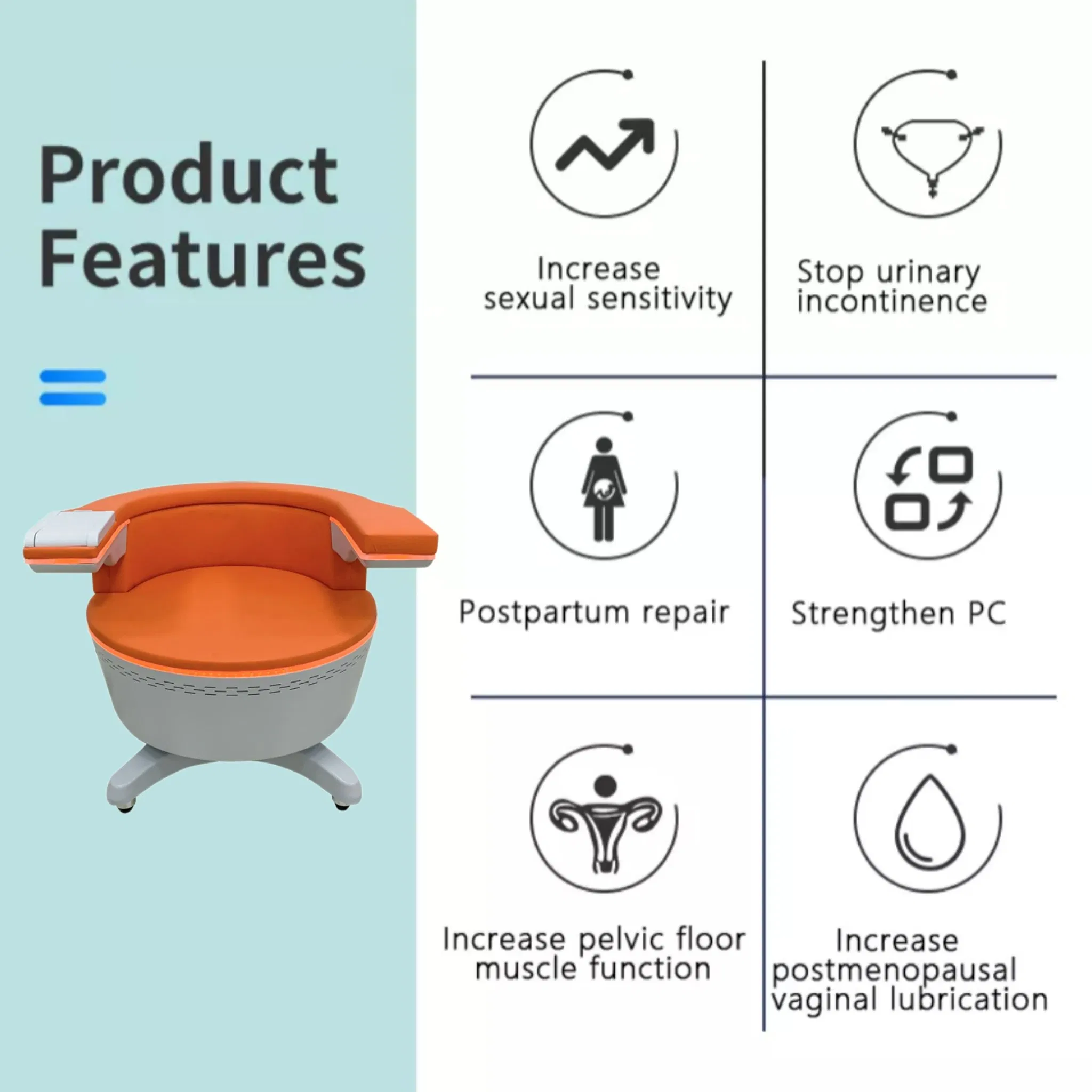 Professional EMS Pelvic Floor Muscle Recovery Chair for Postpartum Treatment and Urinary Incontinence