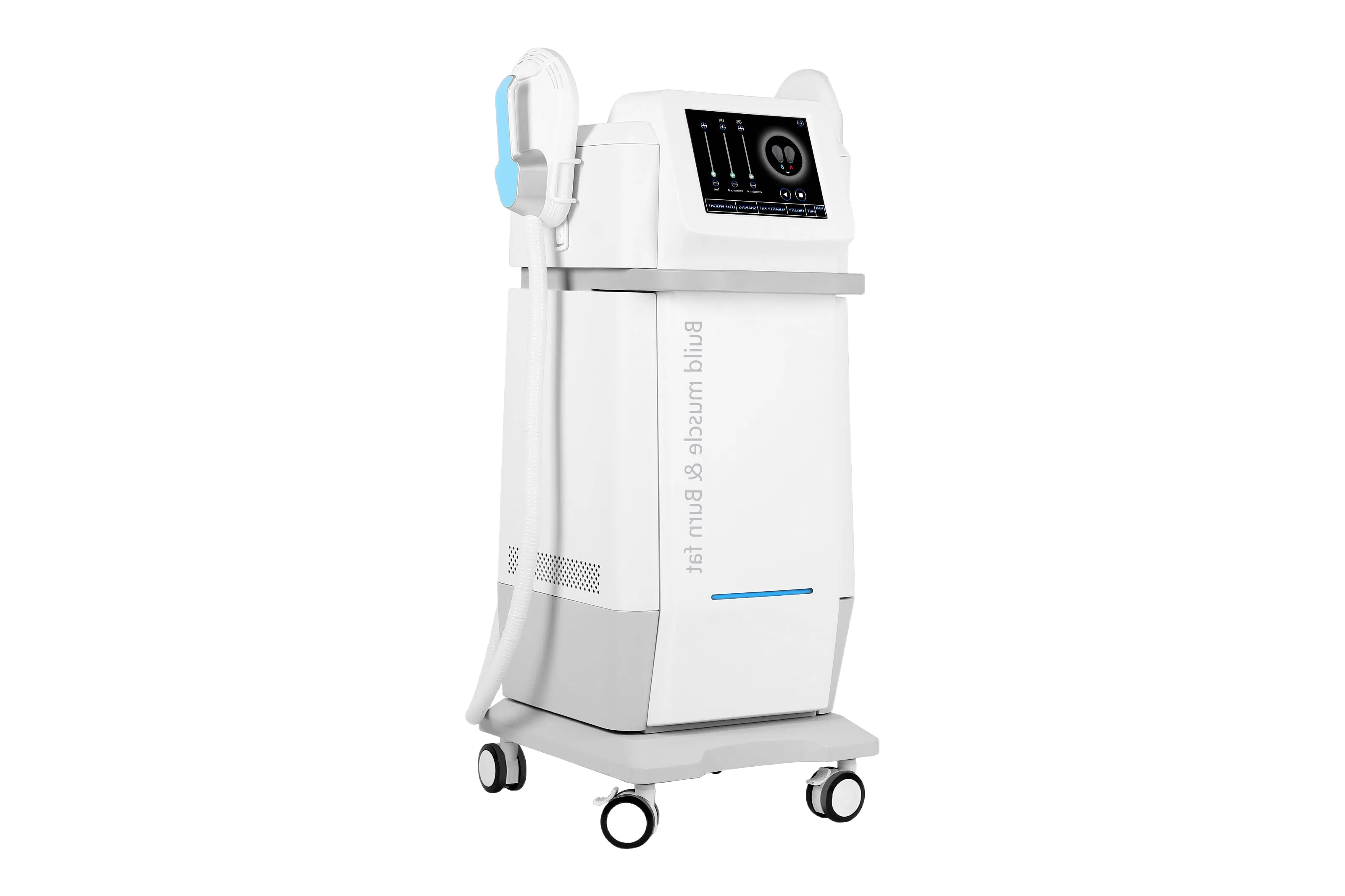Supply HIEMT EMS Body Contouring Machine with Patented Cooling System 2 Applicators for Arm Thigh Fat Burn