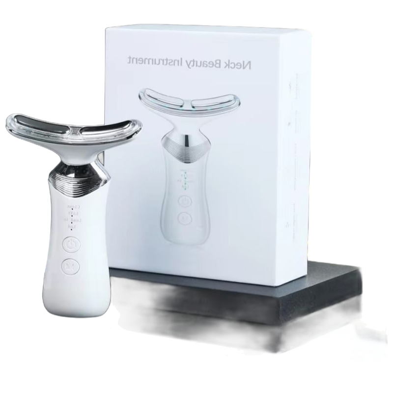 Professional RF LED Neck Lift Instrument with EMS Microcurrent for Anti-Aging Skin Care