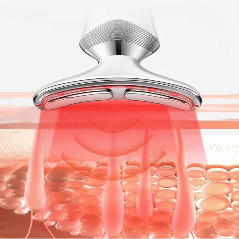 Professional RF LED Neck Lift Instrument with EMS Microcurrent for Anti-Aging Skin Care