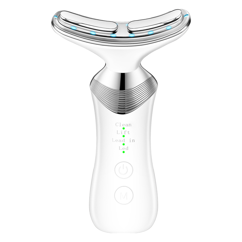 Professional RF LED Neck Lift Instrument with EMS Microcurrent for Anti-Aging Skin Care