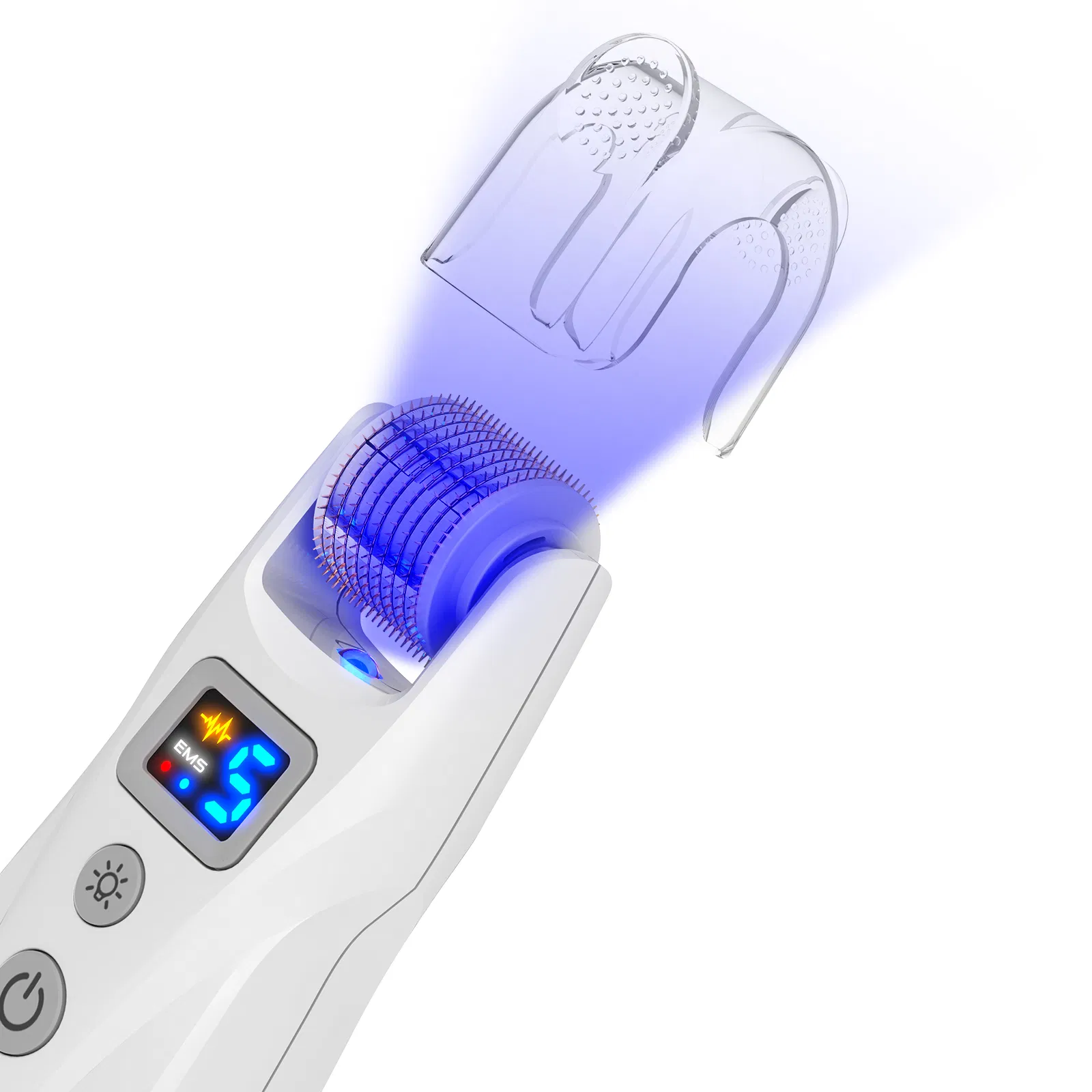 Professional Titanium Dermaroller G5 with EMS Microcurrent and LED Light Therapy for Skin Rejuvenation