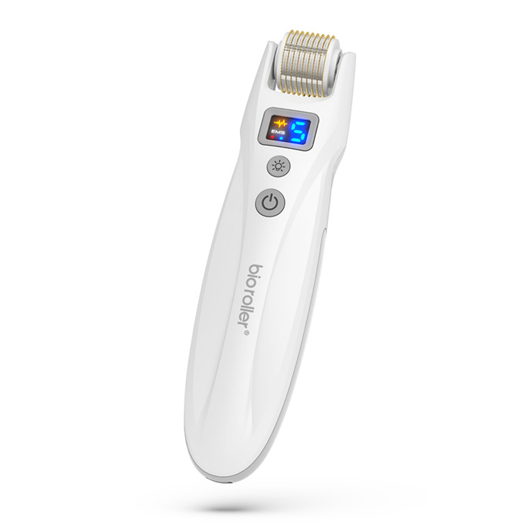 Professional Titanium Dermaroller G5 with EMS Microcurrent and LED Light Therapy for Skin Rejuvenation