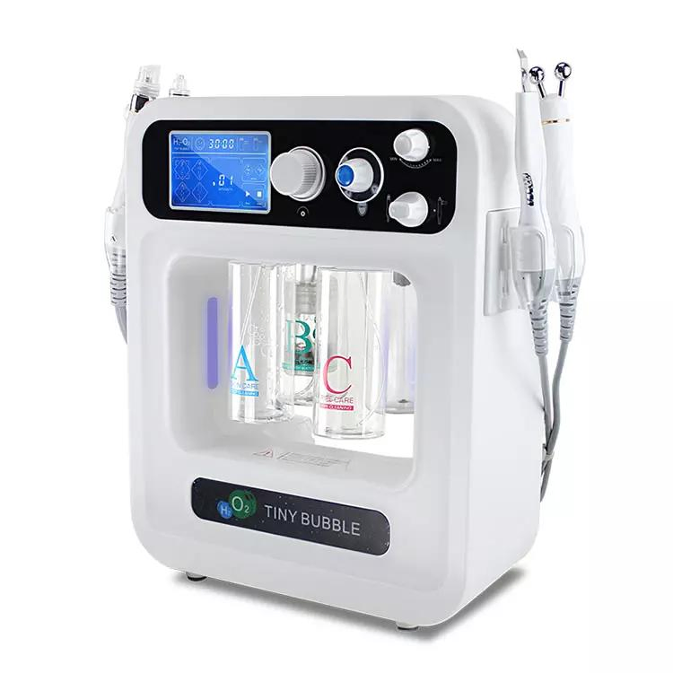 Professional 6-in-1 Hydrogen Oxygen Bubble Hydra Dermabrasion Facial Machine with RF and Ultrasonic Scrubber