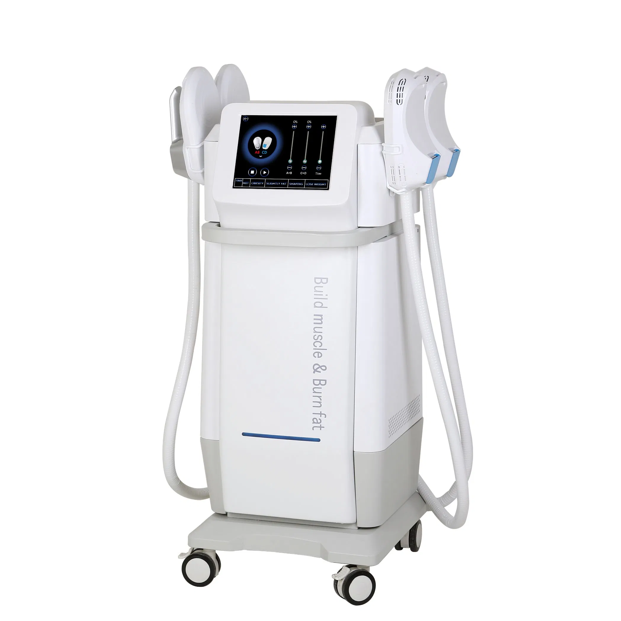 Professional EMS Body Sculpting Machine with 4 Handles - HIEMT Muscle Stimulator for Fat Burning & Body Contouring