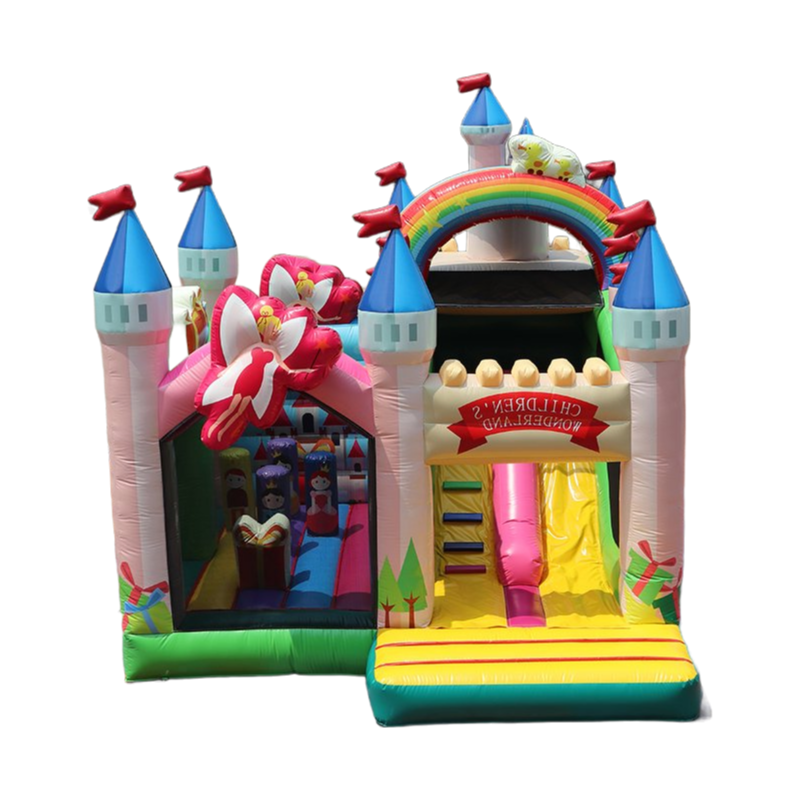 AOQI Flower Fairy Princess Inflatable Combo with Slide for Amusement Parks and Entertainment