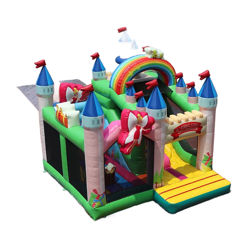AOQI Flower Fairy Princess Inflatable Combo with Slide for Amusement Parks and Entertainment