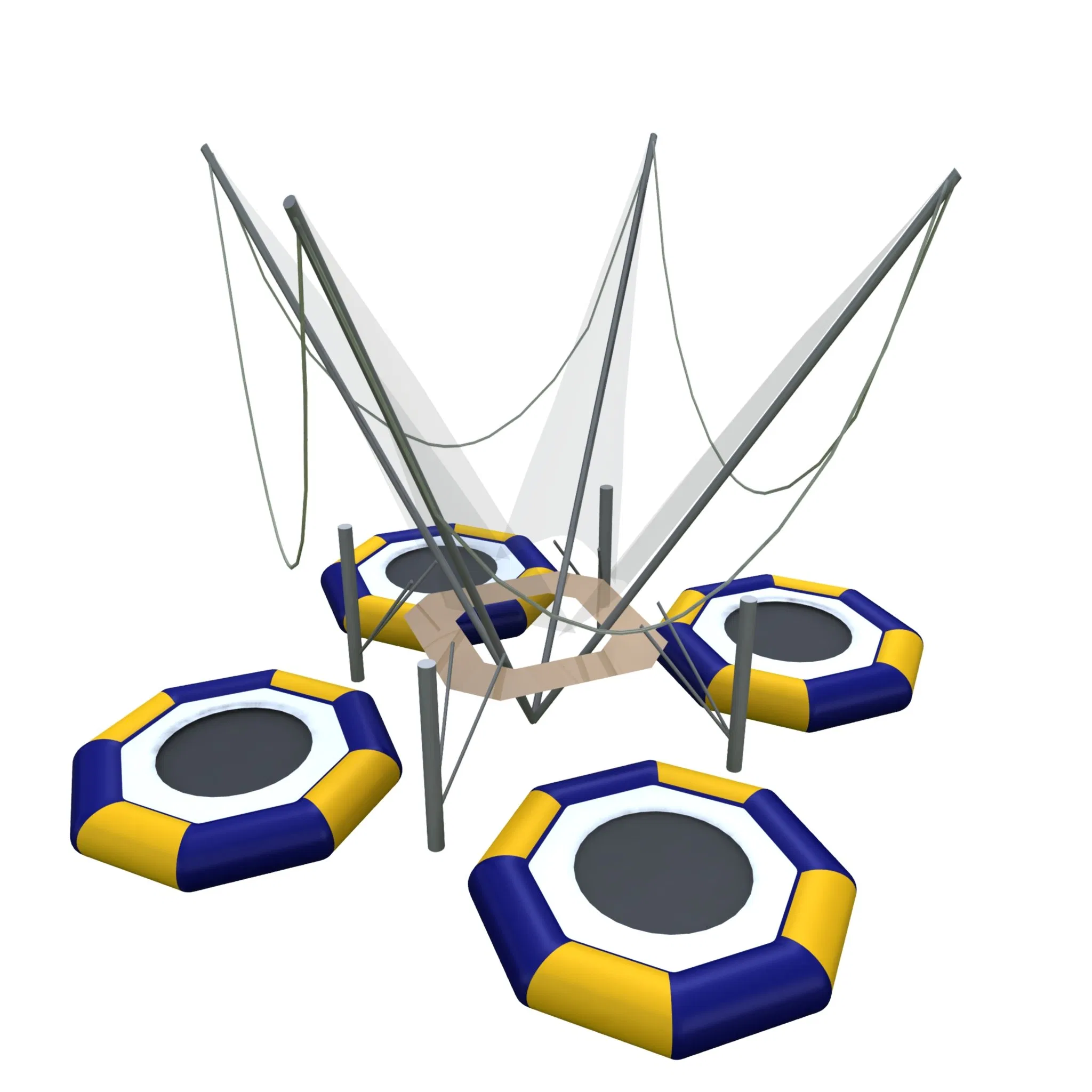 Mini Indoor Bungee Jumping Trampoline for Kids - 3x3M PVC Inflatable Adventure Play Equipment