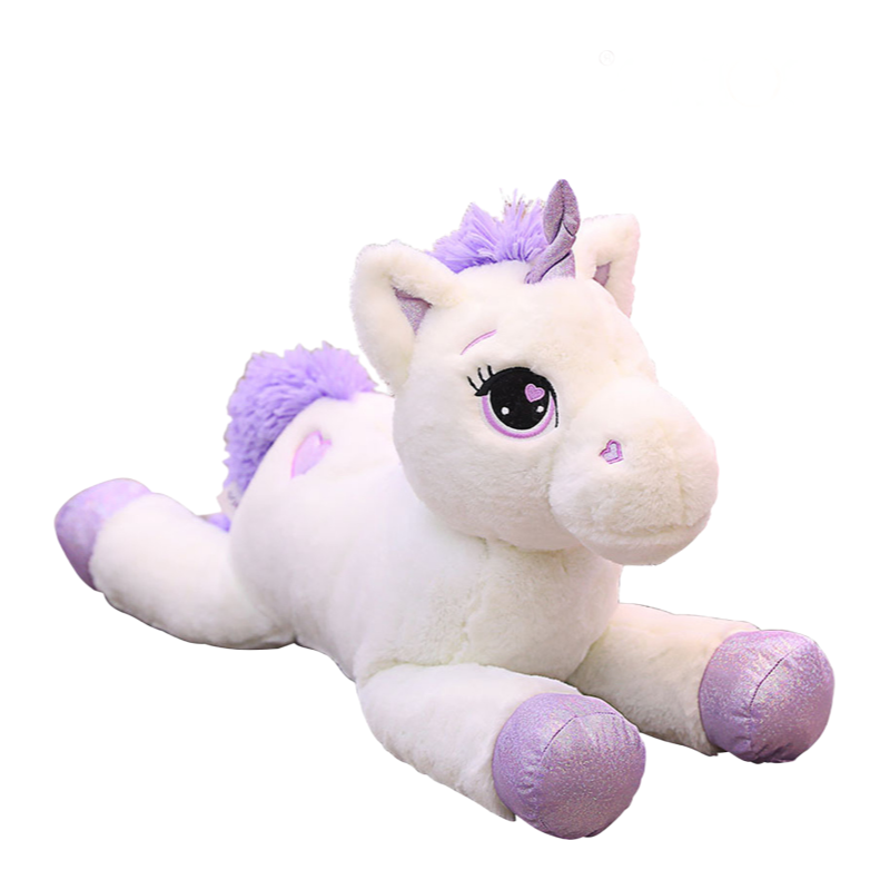 80cm Soft Stuffed Lying Unicorn Plush Toy Wholesale - OEM Custom Animal Plushies Manufacturer