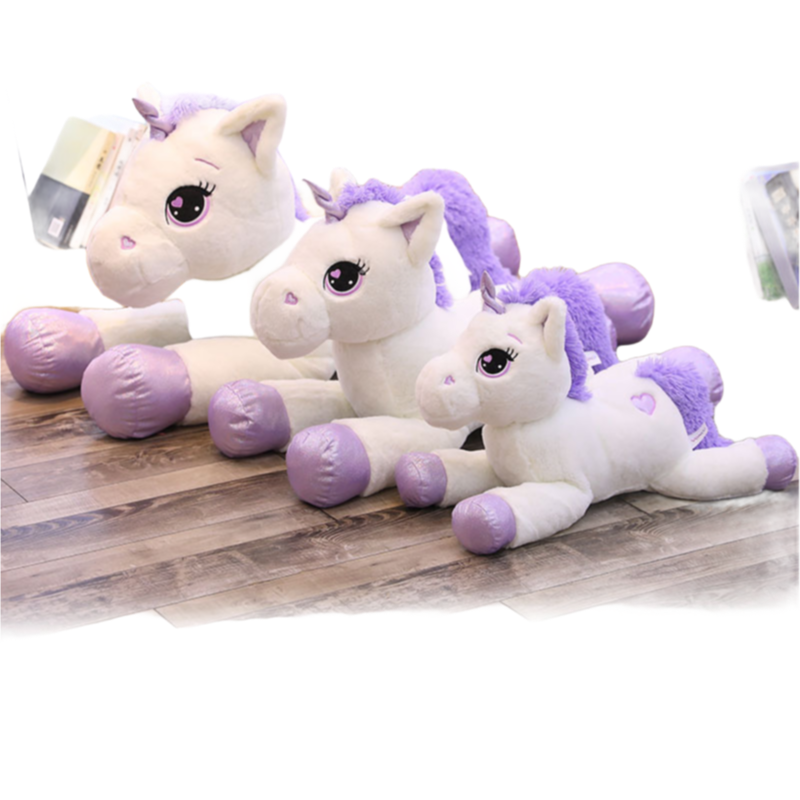 80cm Soft Stuffed Lying Unicorn Plush Toy Wholesale - OEM Custom Animal Plushies Manufacturer
