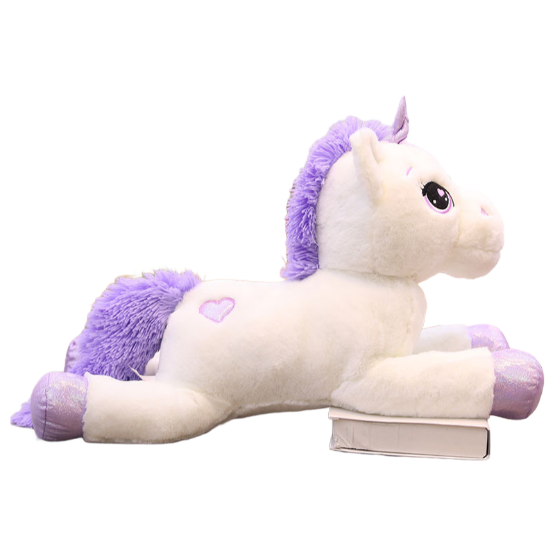 80cm Soft Stuffed Lying Unicorn Plush Toy Wholesale - OEM Custom Animal Plushies Manufacturer