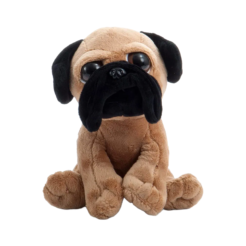 Bulk Order Pug Dog Plush Toy - 8 Inches Sitting Height Soft Stuffed Animal for Children