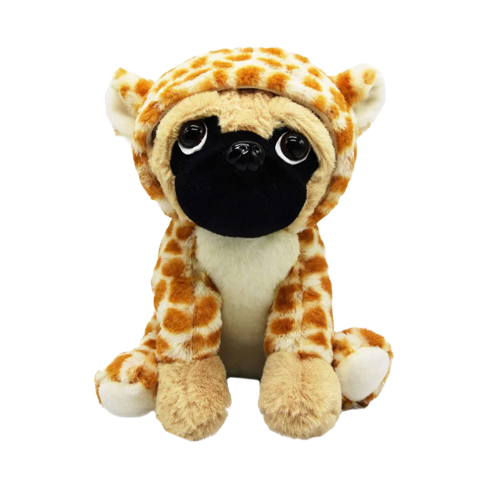Bulk Order Pug Dog Plush Toy - 8 Inches Sitting Height Soft Stuffed Animal for Children