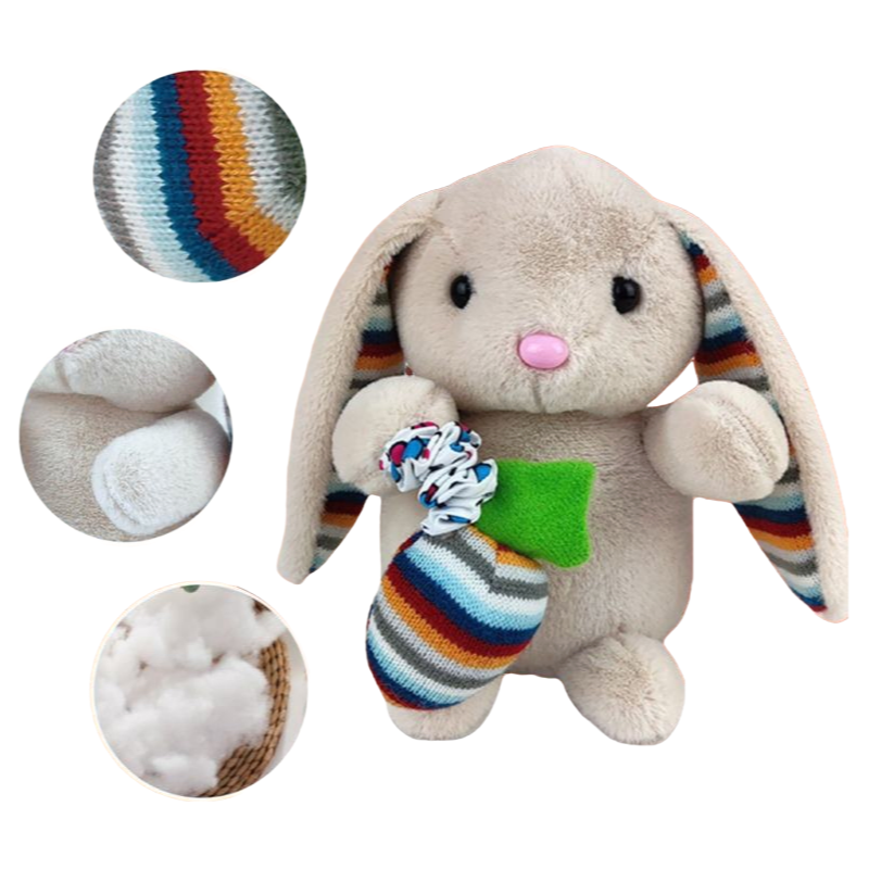 Pull String Radish Rabbit With Music Plush Toy for Babies and Toddlers Educational Fun