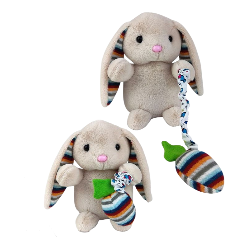 Pull String Radish Rabbit With Music Plush Toy for Babies and Toddlers Educational Fun