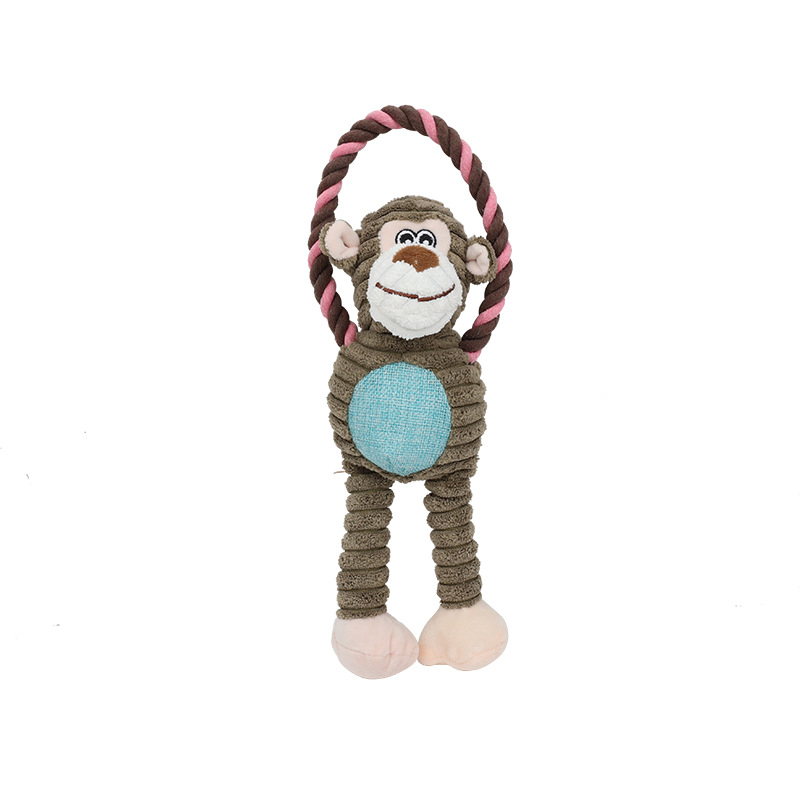 High-Quality Non-Toxic Plush Sound Toys for Pets - Elephant/Lion/Monkey Shapes Available