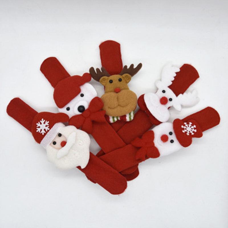 Custom Design Christmas Plush Toys Hand Ring Wristband for Kids Safety Certified