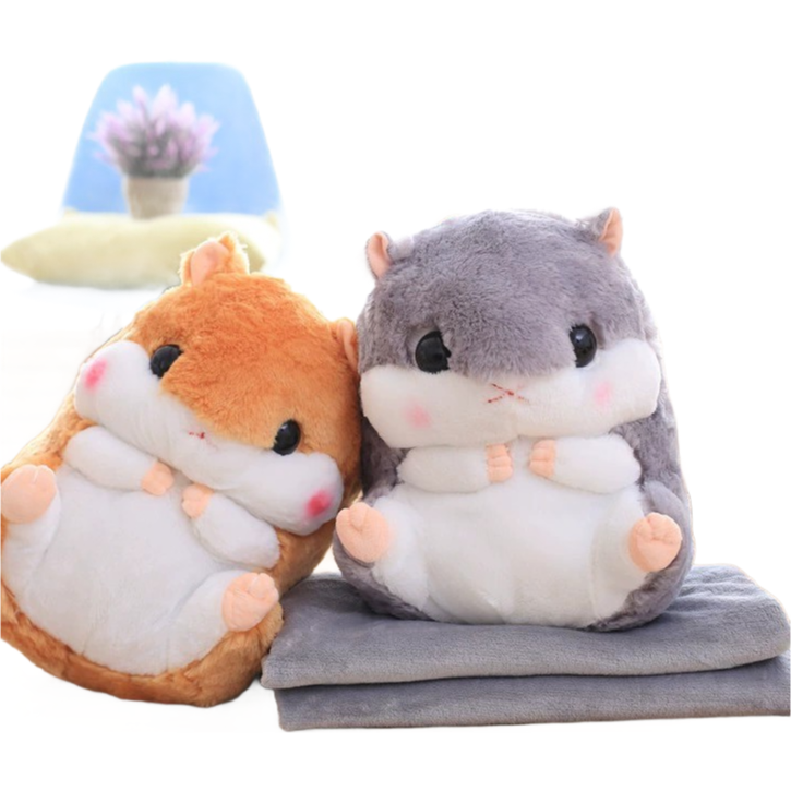 Multicolor Soft Hamster Plush Stuffed Toy with Plastic Pellets Filling for Children