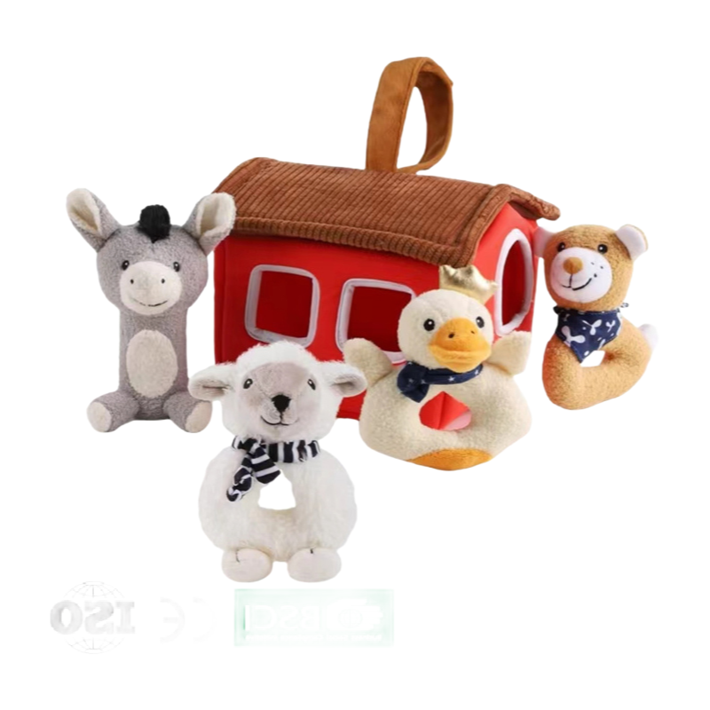 Farm Animal Rattle Toys for Babies - Soft Plush Sensory Toys for Newborns 0-36 Months