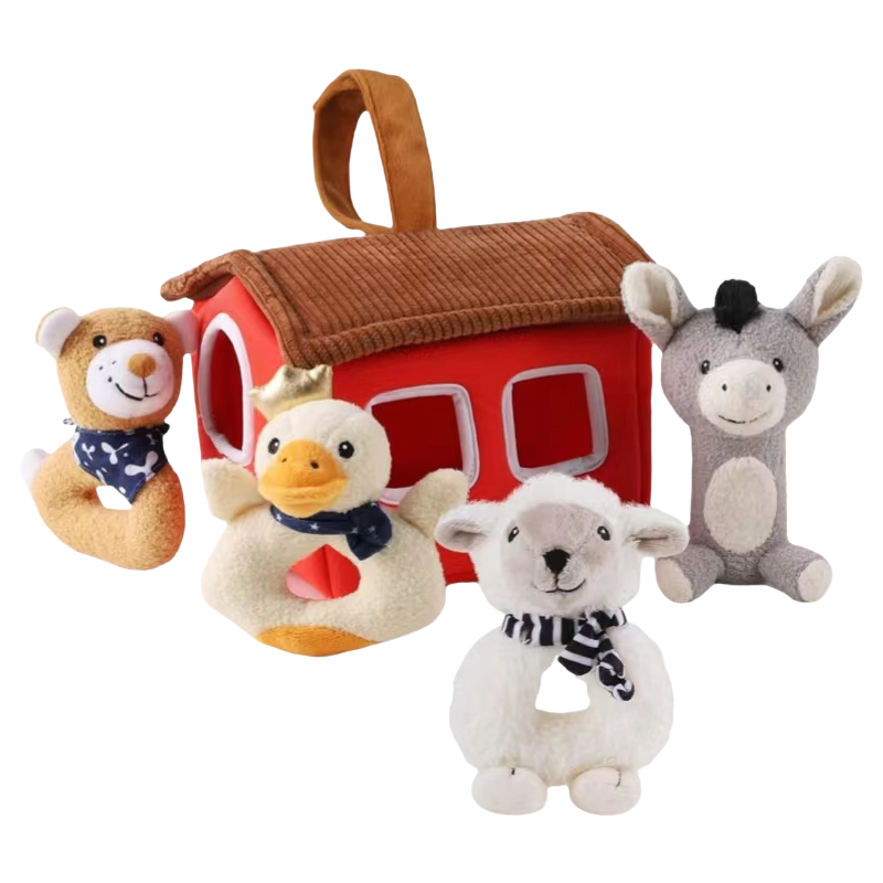 Farm Animal Rattle Toys for Babies - Soft Plush Sensory Toys for Newborns 0-36 Months