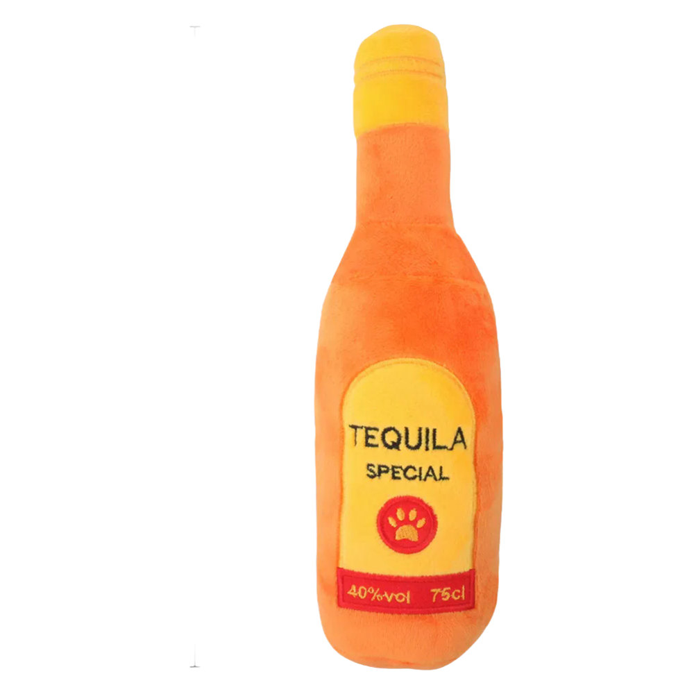 Eco-Friendly Squeaky Dog Toys - Wine Bottle Design Plush Chew Toys for Pets
