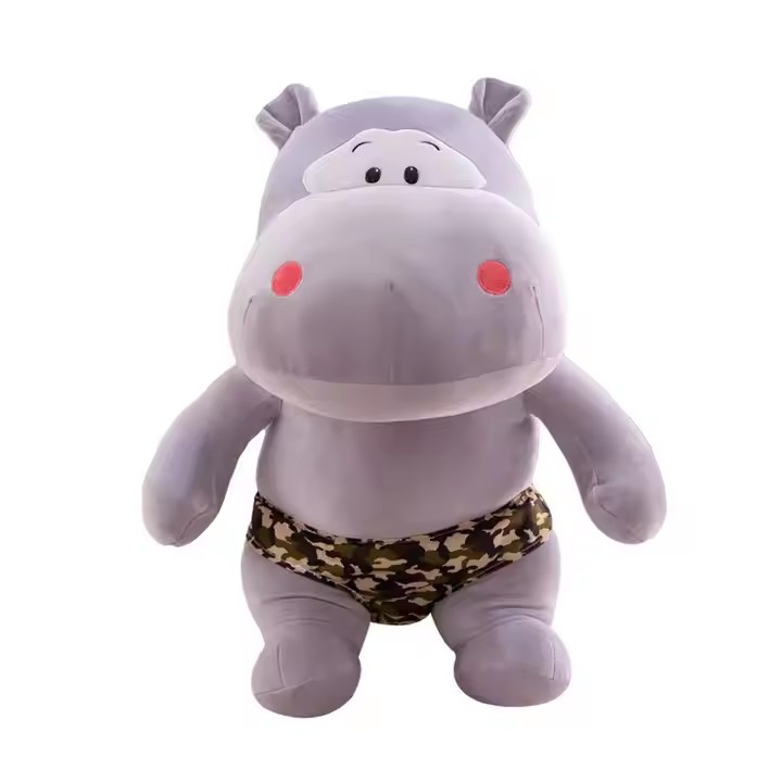 Wholesale Soft Plush Hippo Toy for Christmas Gifts and Promotional Items Factory Supply