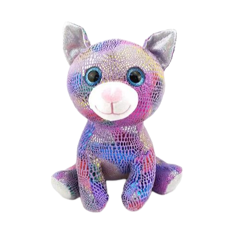 Glitter Plush Cat Big Eyes Stuffed Animal Toy - Customized Soft Plush Doll for Kids Gifts