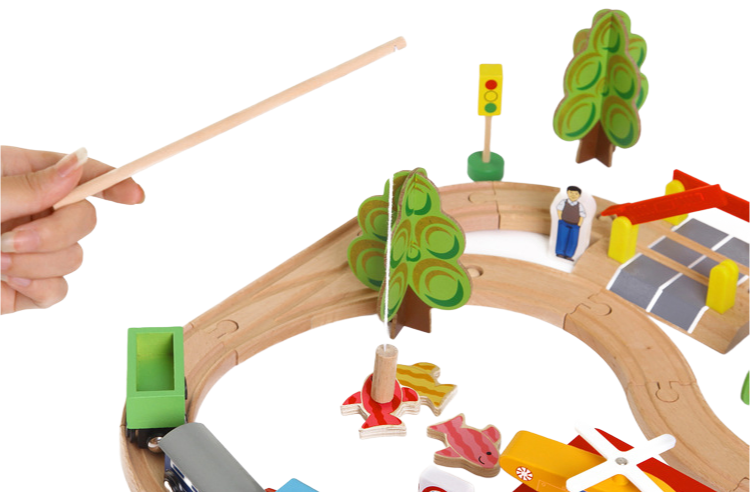 69 Pieces Railcar Manual Train Set Children's Educational Assembled Parent-Child Toys for Ages 0-13 Years