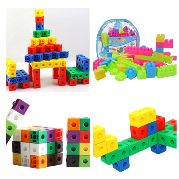 Customized ABS/PP Educational Linking Cubes for Children's Math Learning Toys
