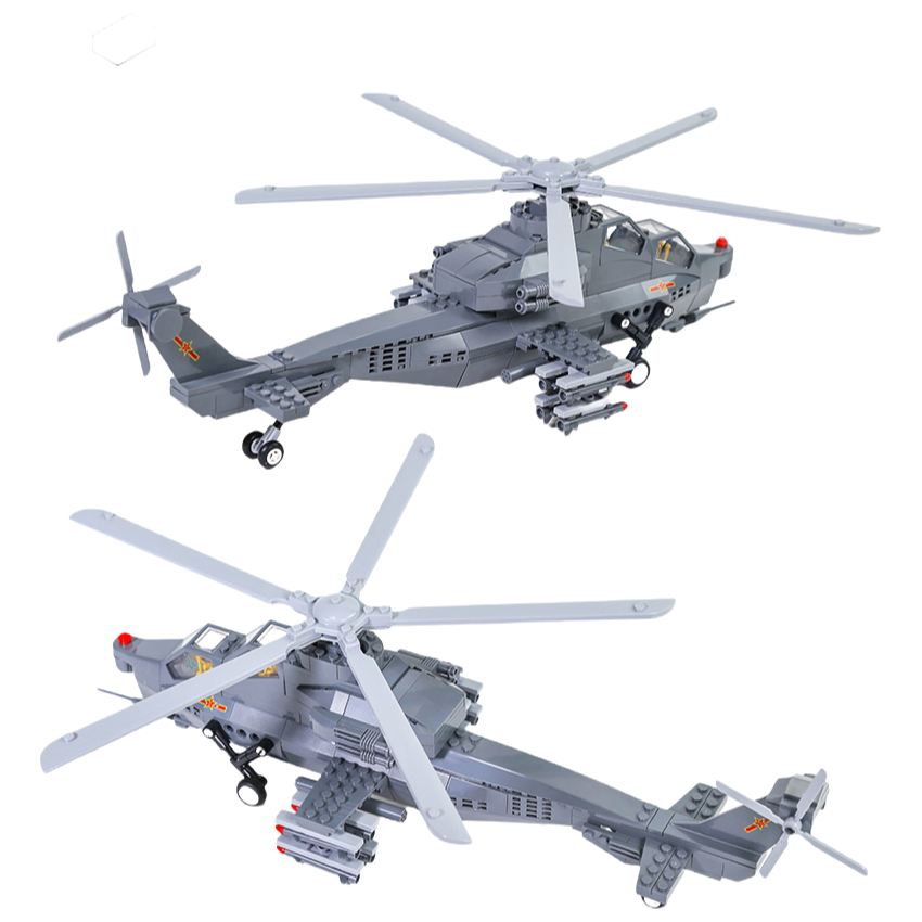 Wholesale ABS Material Helicopter Gunship Building Blocks Toy Set - OEM/ODM Available