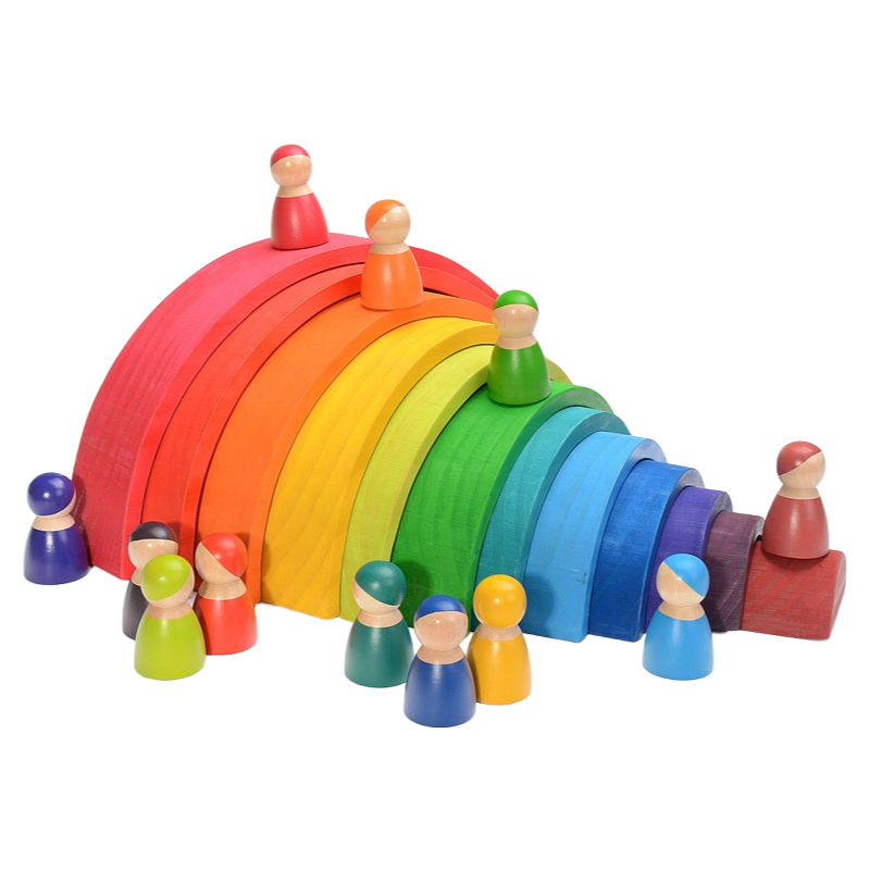 Rainbow Montessori Wood Building Blocks Factory Supply | Wholesale Custom Baby Educational Learning Toy for Kids