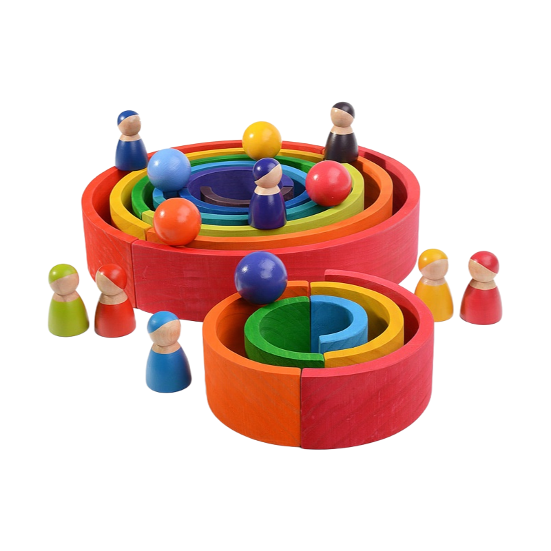 Rainbow Montessori Wood Building Blocks Factory Supply | Wholesale Custom Baby Educational Learning Toy for Kids