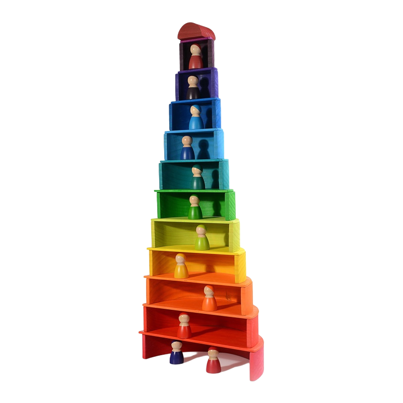 Rainbow Montessori Wood Building Blocks Factory Supply | Wholesale Custom Baby Educational Learning Toy for Kids
